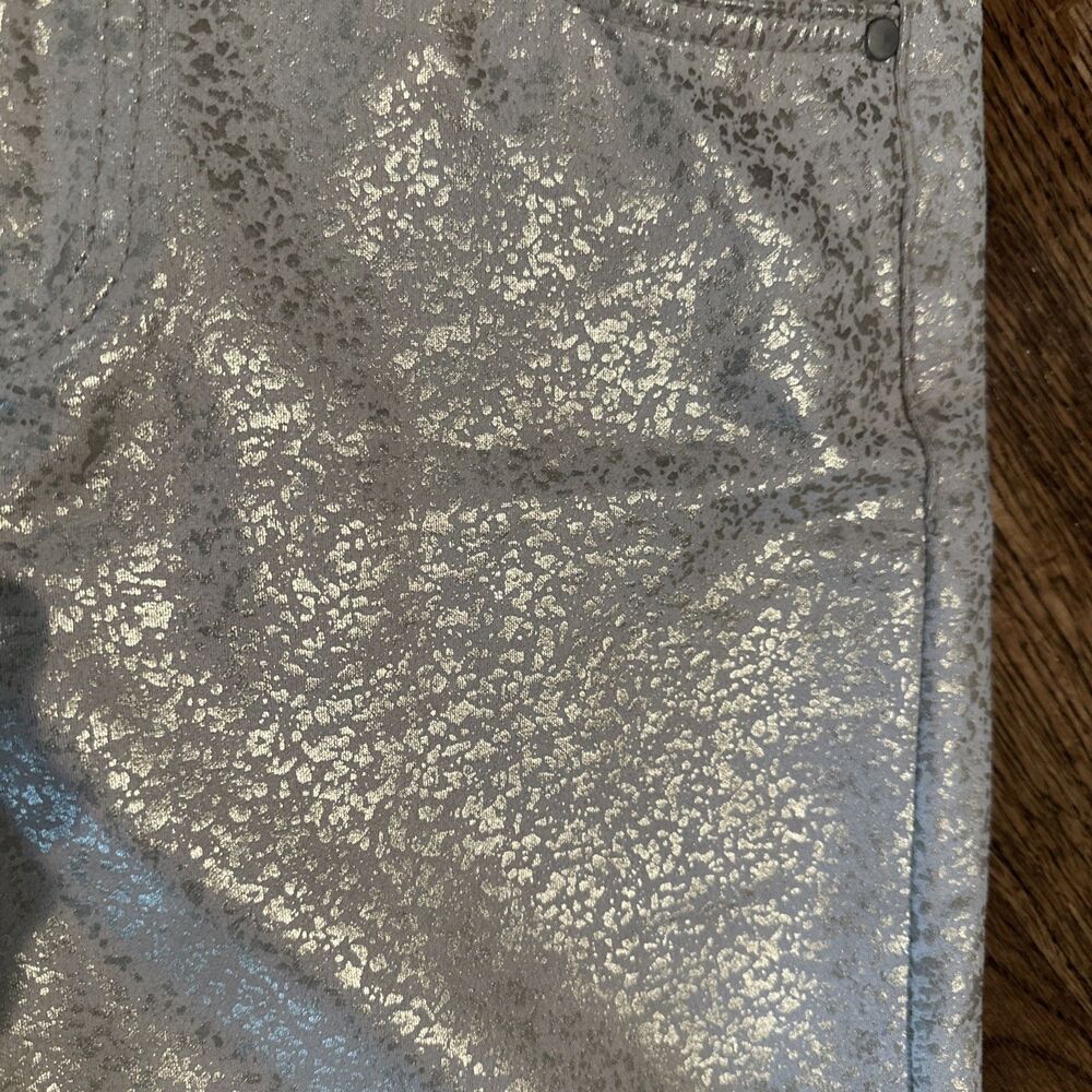 Women’s Time And Tru Metallic Gold Stretch Dress Pant - Size 6 - Picture 2 of 8